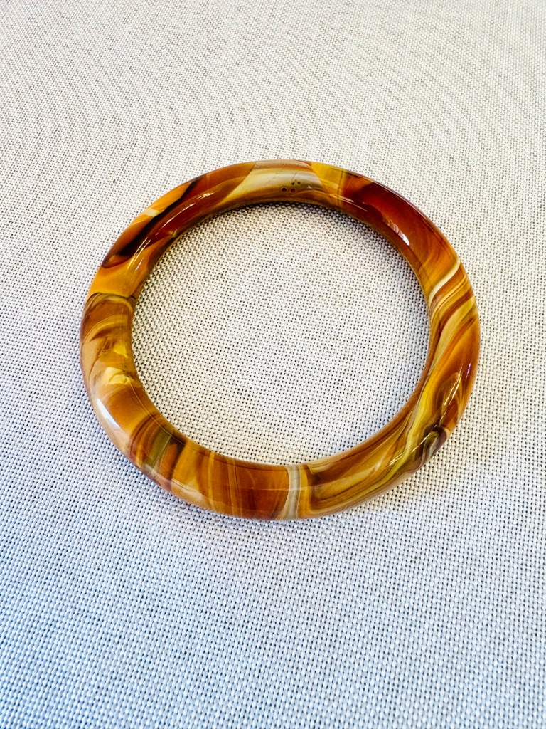 Agate Bangle Bracelet - Earthy Crystal Nature Bohemian Jewelry